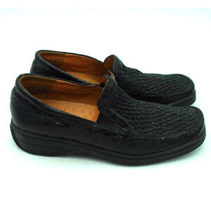 HELLE‎ Comfort By Romu's Black Patent Smocked Ruched Leather Loafers Sz 40 US 9
